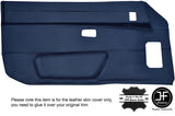 DARK BLUE LEATHER 2X FULL DOOR CARD LEATHER COVERS FITS PORSCHE 924 944 75-85