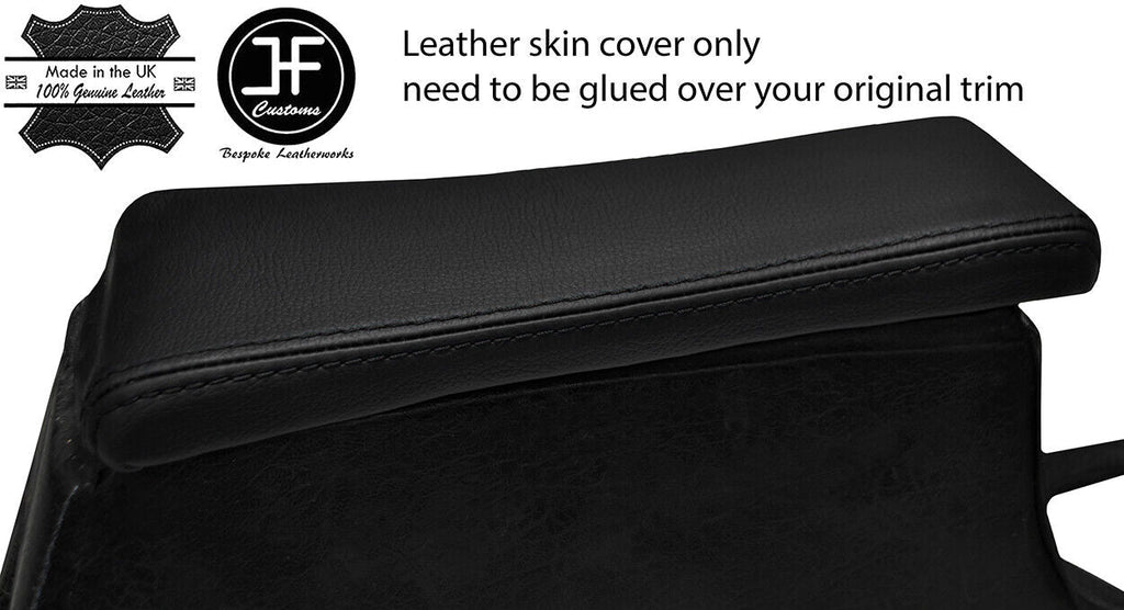 BLACK STITCHING REAL LEATHER ARMREST LID COVER FITS RELIANT SCIMITAR SE4 COUPE