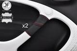 RED STITCH 2X REAR  DOOR HANDLE LEATHER COVERS FITS SMART FORFOUR 2014-2017