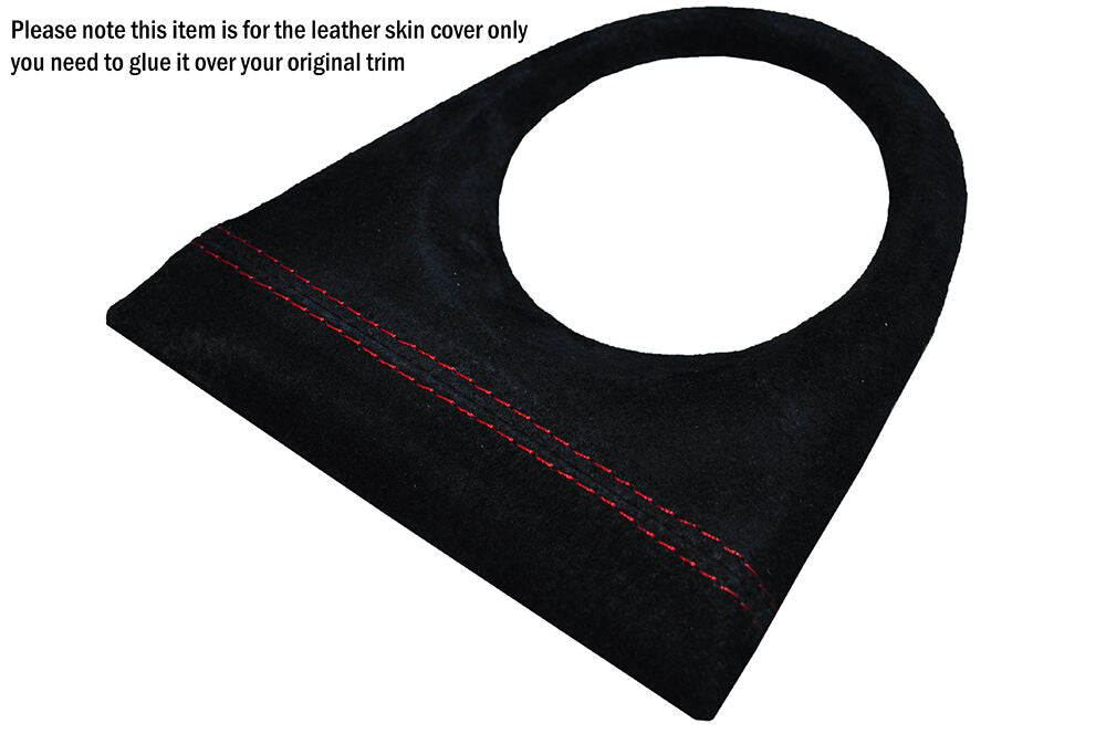 RED STITCH GEAR SURROUND SUEDE SKIN COVER FITS HONDA CIVIC TYPE R & TYPE S