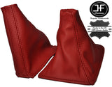 DARK RED REAL LEATHER MANUAL GEAR & HANDBRAKE GAITER FITS SKYLINE R32 1989-1994