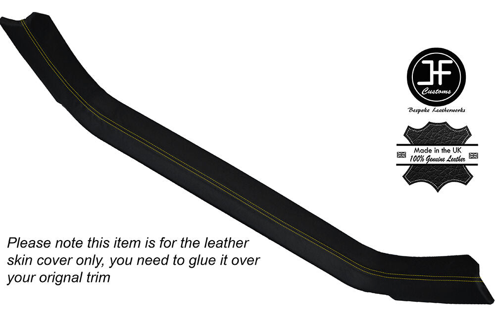 YELLOW STICH B PILLAR TRIM SKIN COVER FITS FORD ESCORT MK4 CABRIO CONVERTIBLE