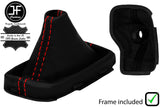RED STITCH LEATHER AUTOMATIC GEAR GAITER+PLASTIC FRAME FOR JEEP COMPASS 17-20