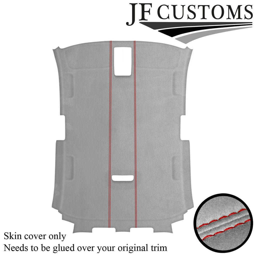 RED STITCH L GREY SUEDE ROOF HEADLINER COVER FOR AUDI A3 8P 04-12 3 DOOR
