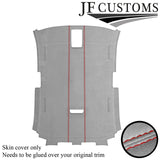RED STITCH L GREY SUEDE ROOF HEADLINER COVER FOR AUDI A3 8P 04-12 3 DOOR
