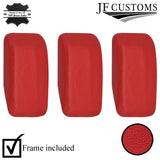 FOR VW GOLF MK2 JETTA 83-92 3X RED LEATHER DASHBOARD BLANK TRIMS + FRAMES