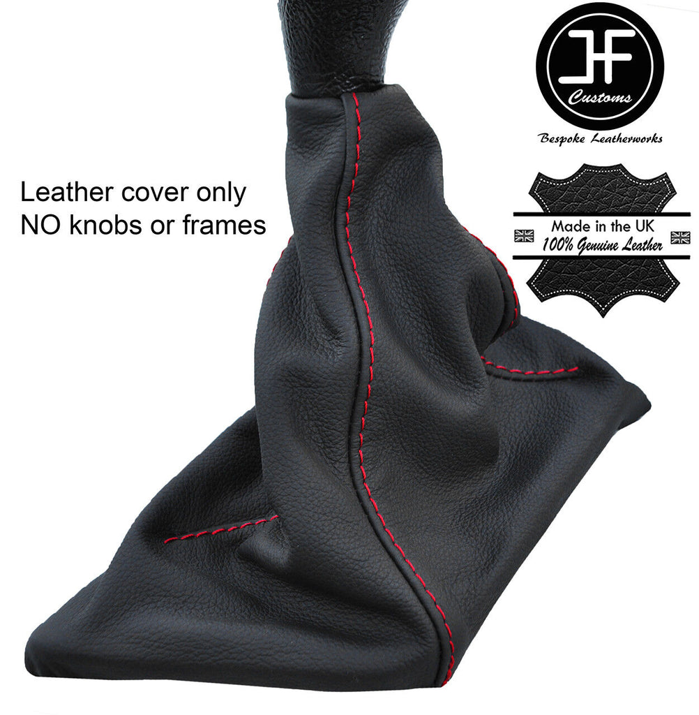 RED STITCHING TOP GRAIN REAL LEATHER GEAR GAITER FITS PEUGEOT 806 1994-2006