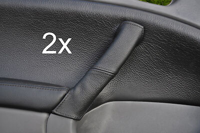 black stitch FITS SAAB 95 9-5  2X LEATHER DOOR HANDLE COVERS 1997-2005