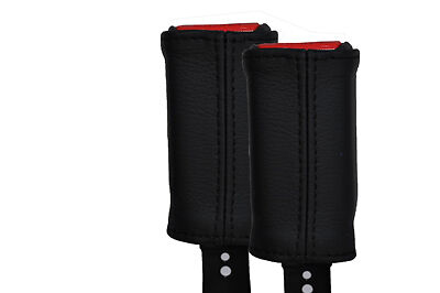 black stitch FITS HONDA ACCORD 03-08 2X FRONT SEAT BELT STALK  COVERS CUSTOM NEW