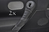 FITS RENAULT MEGANE  2002-2008 2X DOOR HANDLE COVERS white stitching CUSTOM NEW