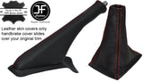 RED  STITCH TOP GRAIN LEATHER GEAR & HANDBRAKE GAITER FITS MG ZR 2001-2003