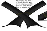 YELLOW STITCH FITS RENAULT CLIO MK2 01-06 2X WINDSCREEN PILLAR LEATHER COVERS