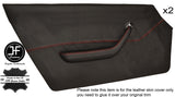 RED STITCH 2X FULL DOOR CARD LEATHER COVER FITS DATSUN 260Z 280Z 2+2 74-78