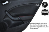 RED STITCH 2X REAR DOOR CARD TRIM LEATHER COVER FITS SEAT IBIZA MK5 09-14 5DR