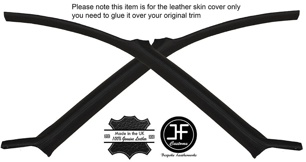 BLACK STITCH 2X A PILLAR TRIM LEATHER COVERS FITS MITSUBISHI GTO 3000GT 92-99