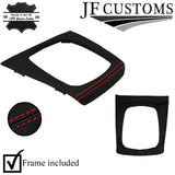 RED ITALIAN LEATHER GEAR SURROUND COVER + FRAME FOR SKODA SUPERB MK1 01-08