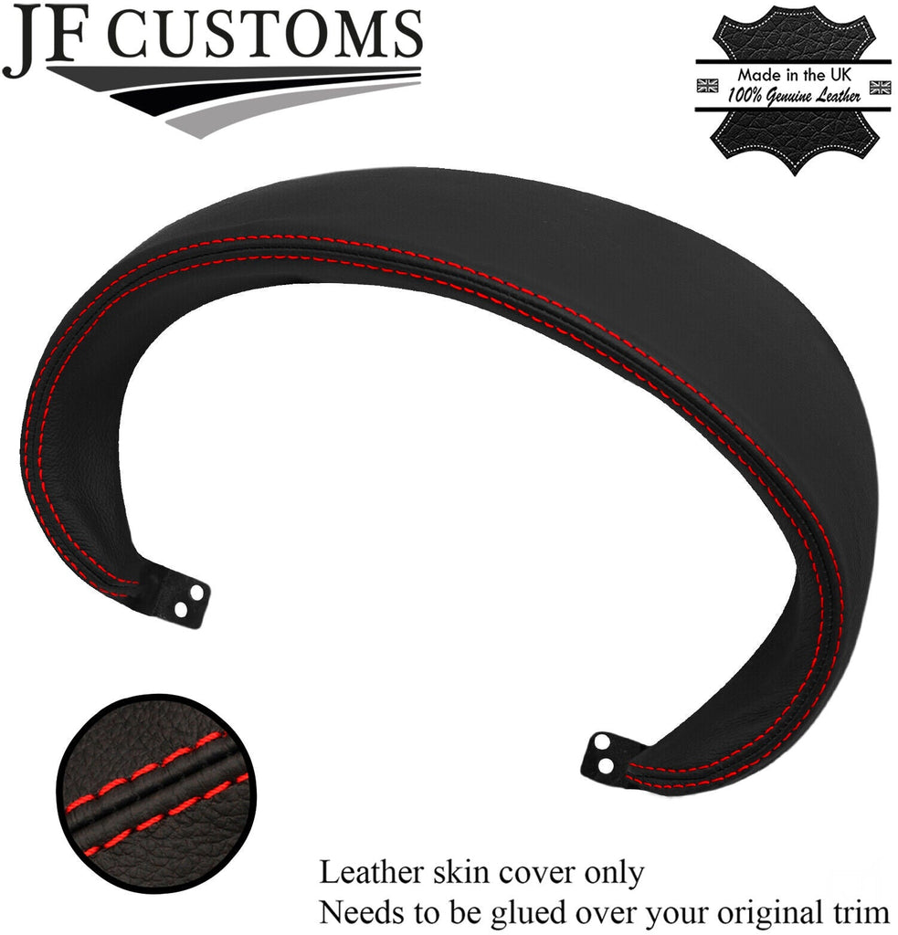 RED STITCH SPEEDO HOOD CLUSTER TOP GRAIN LEATHER COVER FOR AUDI TT MK2 06-14