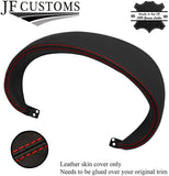 RED STITCH SPEEDO HOOD CLUSTER TOP GRAIN LEATHER COVER FOR AUDI TT MK2 06-14