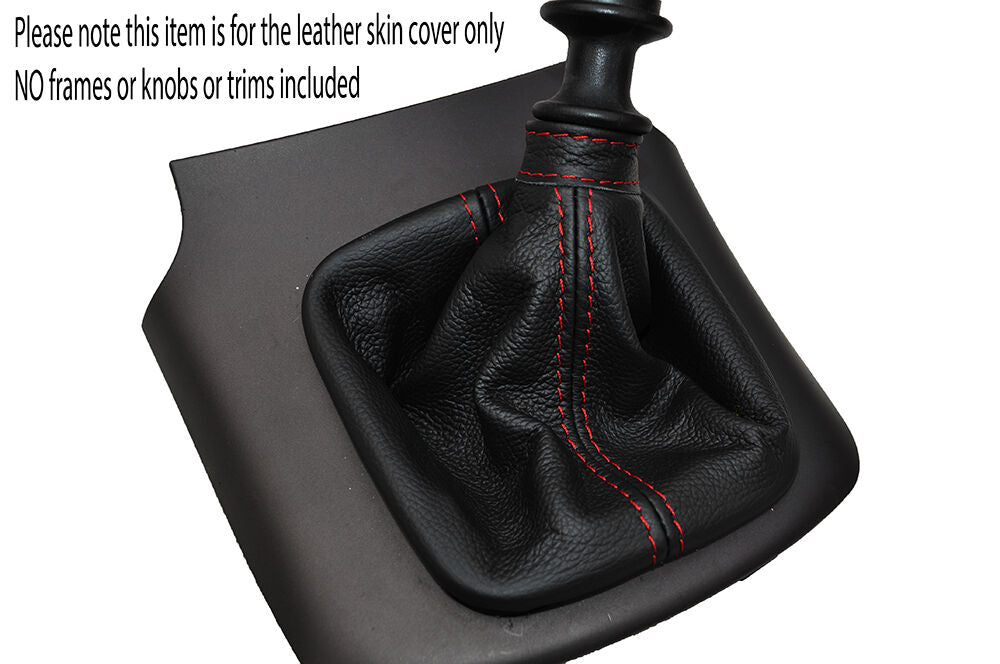 RED STITCHING MANUAL LEATHER GEAR GAITER FITS HYUNDAI SONATA 2006-2010