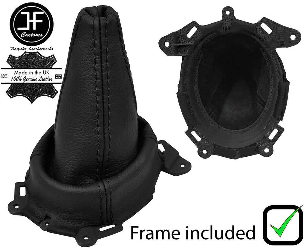 BLACK STITCH LEATHER MANUAL GEAR+PLASTIC FRAME FITS HONDA JAZZ 2009-2014