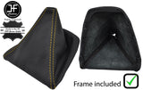 YELLOW STITCH LEATHER GEAR GAITER + PLASTIC FRAME FOR BMW E90 E91 E92 E93 06-13