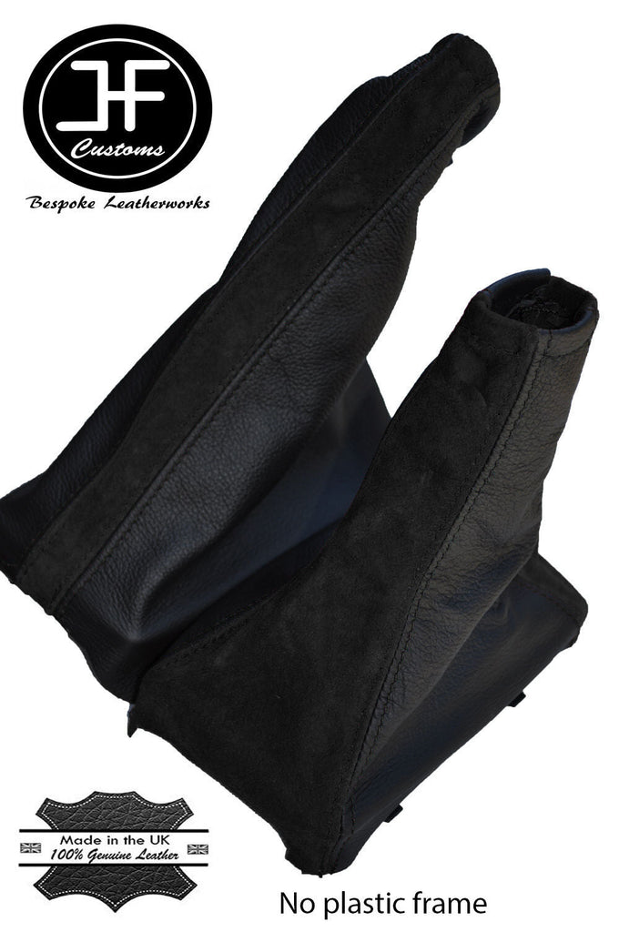 BLACK LEATHER & BLACK PU SUEDE GEAR & HANDBRAKE FOR VAUXHALL ASTRA MK4 G 98-05