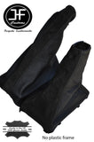 BLACK LEATHER & BLACK PU SUEDE GEAR & HANDBRAKE FOR VAUXHALL ASTRA MK4 G 98-05