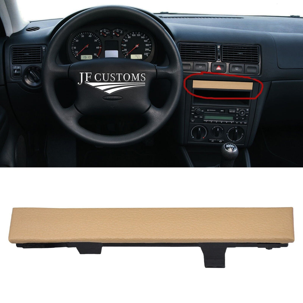 CREAM LEATHER CUP HOLDER BLANK TRIM COVER + FRAME FITS VW GOLF MK4 98-05