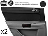 BLACK STITCH 2X REAR DOOR CARD TRIM LEATHER COVER FOR CHRYSLER 300C 2005-2011