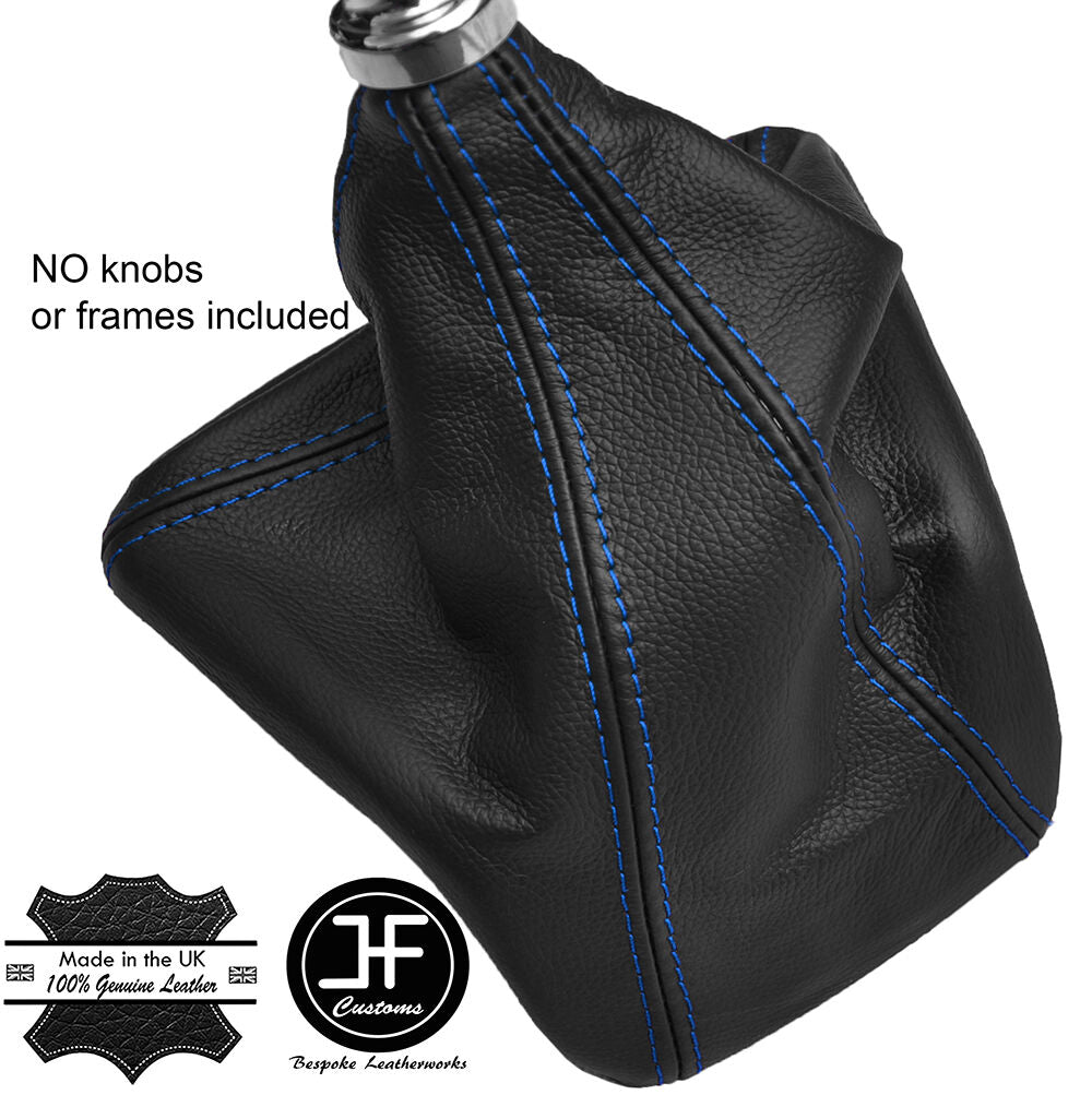 BLUE STITCHING MANUAL LEATHER GEAR GAITER FITS FORD TRANSIT CUSTOM 2013-2016