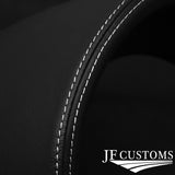 WHITE STITCH SPEEDO HOOD LEATHER COVER FOR FIAT 500 2015-2020 CUSTOM NEW