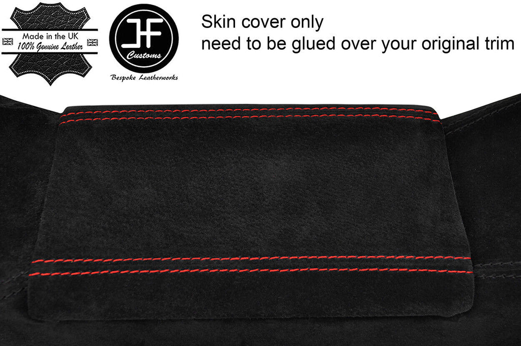 RED STITCHING REAL SUEDE ARMREST COVER FITS TOYOTA MR2 MK1 AW11 1985-1989