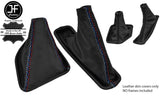 BLACK STITCH MPOWER CROSS STICH LEATHER GEAR&HANDBRAKE GAITER FOR BMW E39 95-03