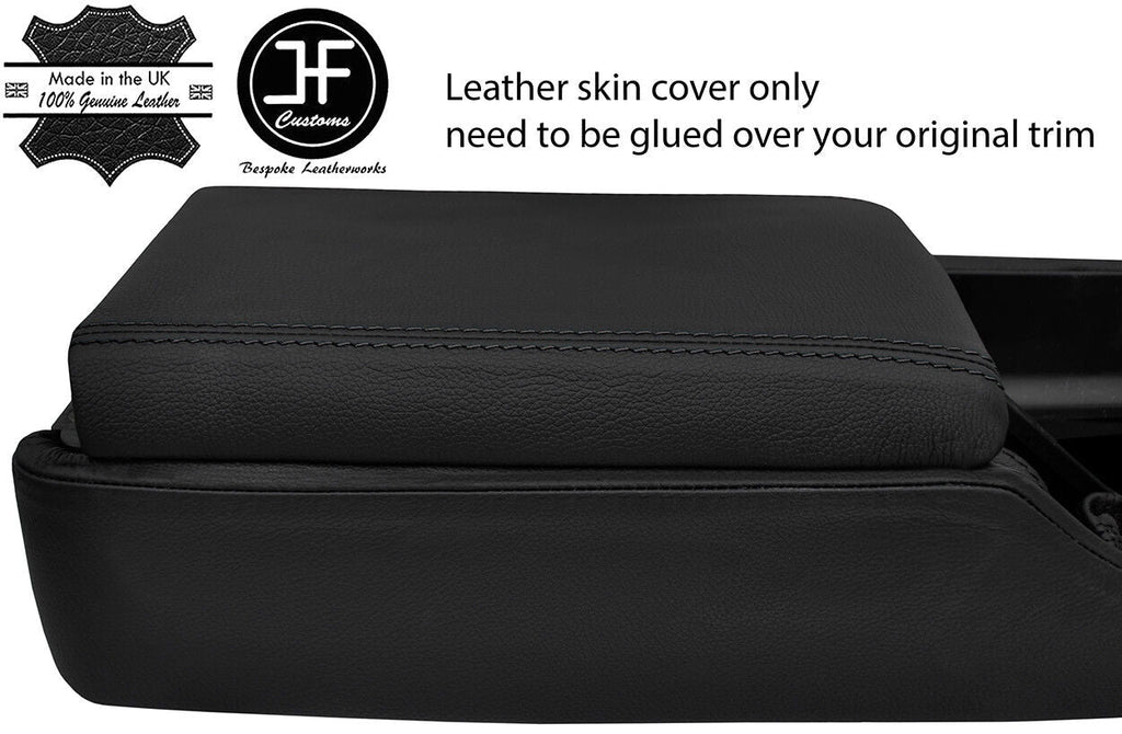 BLACK STITCH TOP GRAIN REAL LEATHER ARMREST COVER FITS NISSAN 300ZX Z32 90-96