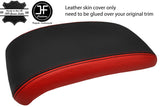 BLACK & RED TOP GRAIN LEATHER ARMREST LID COVER FITS NISSAN JUKE 2010-2019