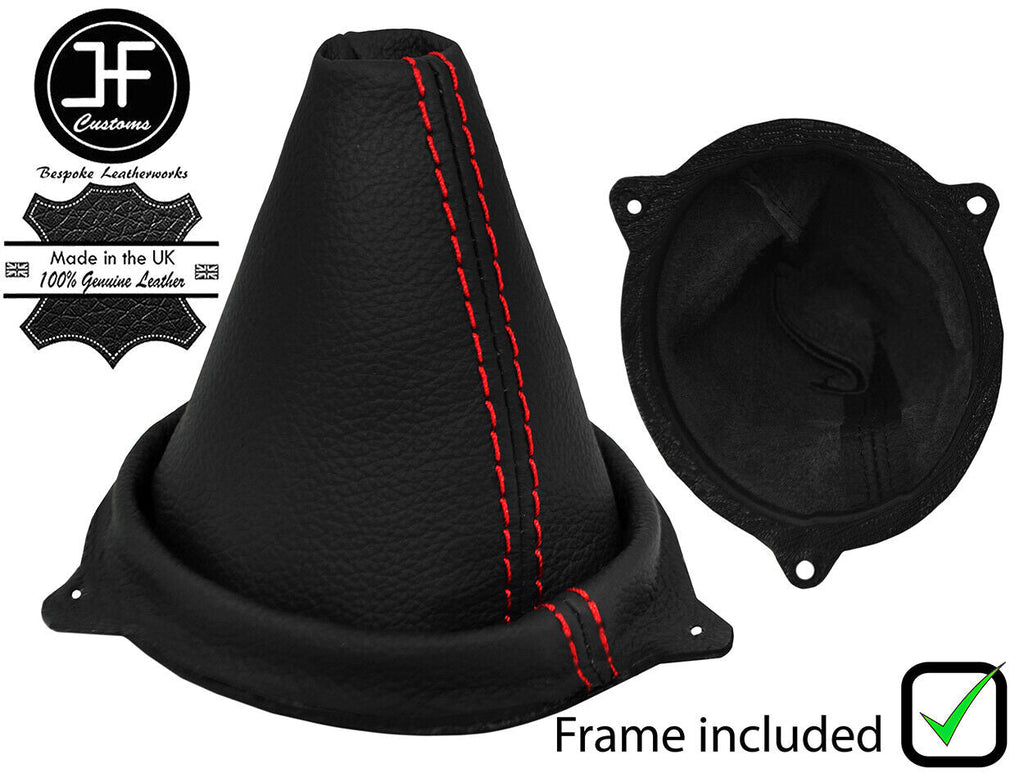 RED STITCH REAL LEATHER GEAR GAITER +PLASTIC FRAME FOR ROVER 75 1999-2005