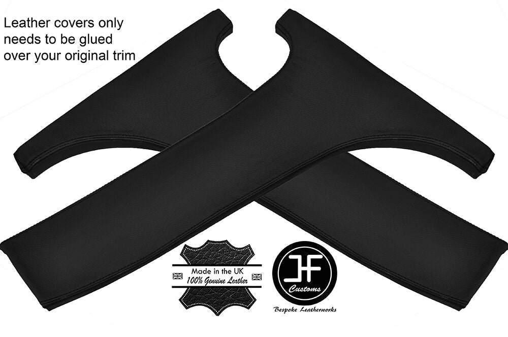 BLACK STITCH 2X LOWER B PILLAR LEATHER COVERS FITS BMW 5 SERIES E39 1996-2003