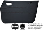 BLACK STITCH 2X FRONT DOOR CARD SKIN COVERS FITS DATSUN CHERRY 100A F-11 74-78