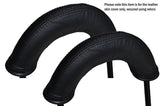 BLACK STITCH 2X REAR HEADREST SKIN COVERS FITS PEUGEOT 206 CC CONVERTIBLE 00-10