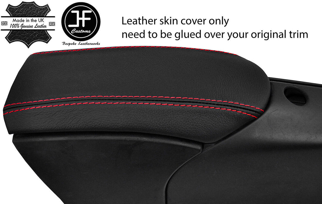 RED STITCH REAL LEATHER ARMREST LID COVER FOR PORSCHE 986 BOXSTER CARRERA 996