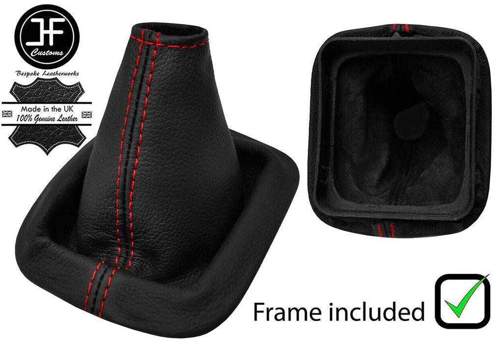 RED STITCH LEATHER GEAR GAITER+PLASTIC FRAME FITS DODGE CALIBER 06-11 CUSTOM NEW