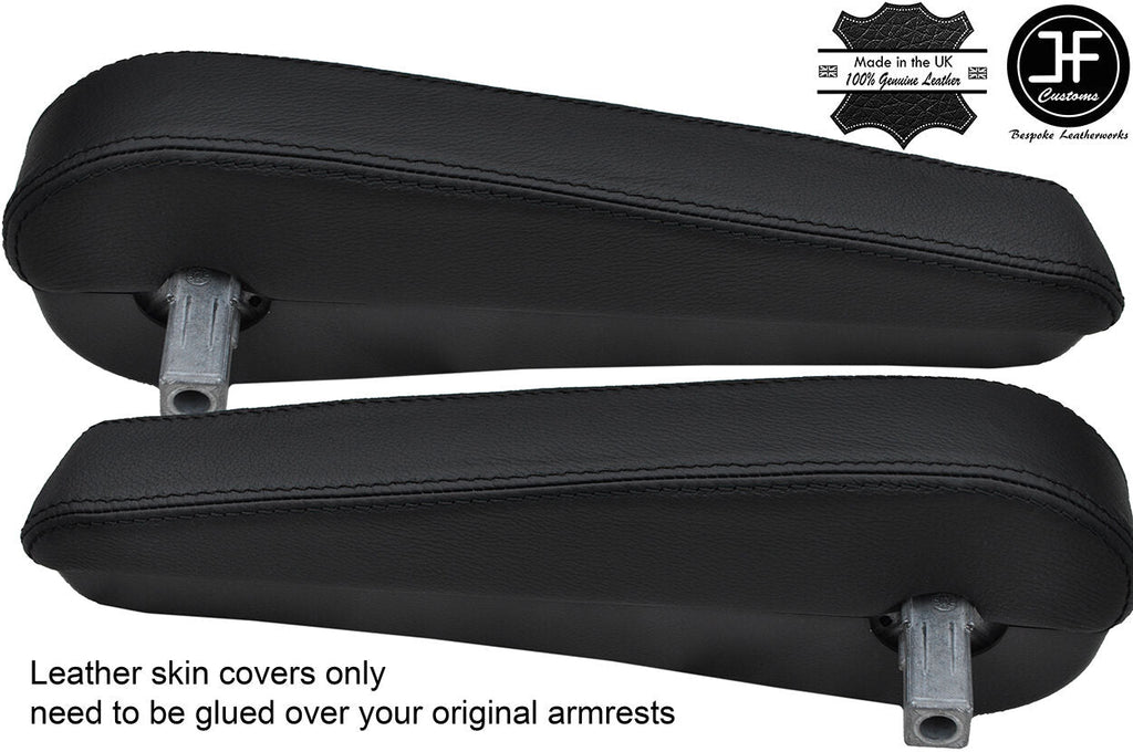 BLACK STITCH 2X ARMREST SKIN COVERS FITS MERCEDES V CLASS VITO W638 1996-2003