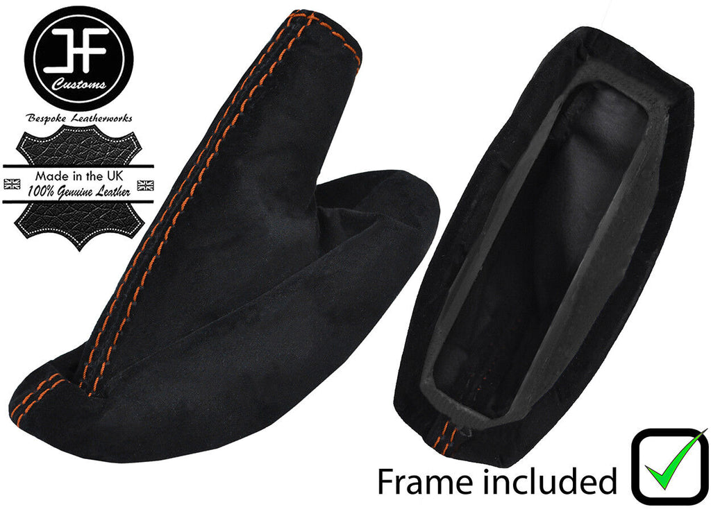 ORANGE STITCH SUEDE HANDBRAKE GAITER+PLASTIC FRAME FOR LOTUS ELISE EXIGE 96-14