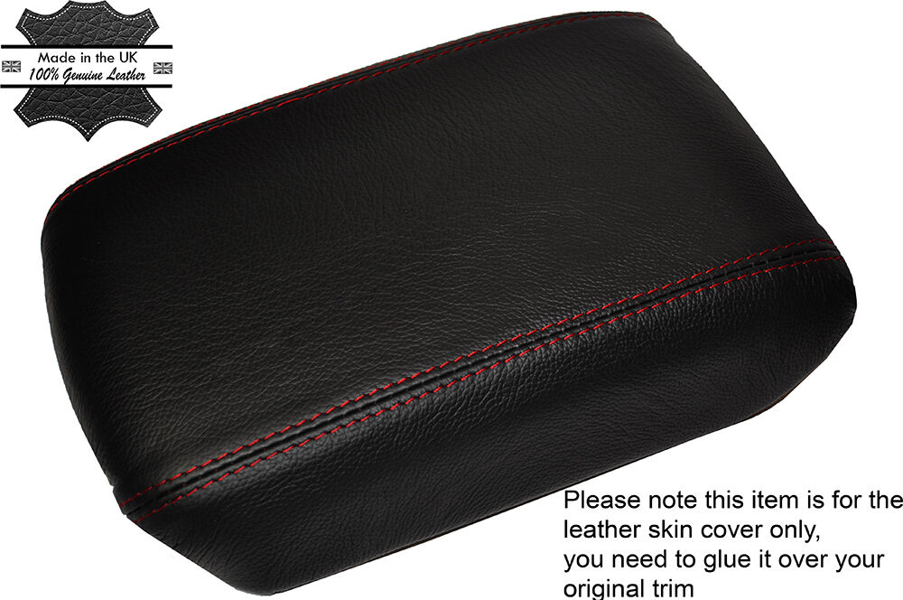 RED STITCHING LEATHER ARMREST SKIN COVER FITS NISSAN X-TRAIL T31 2008-2014