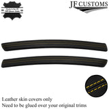 YELLOW STITCH 2X REAR LEATHER DOOR CARD TRIM STRIP COVERS FITS BMW E92