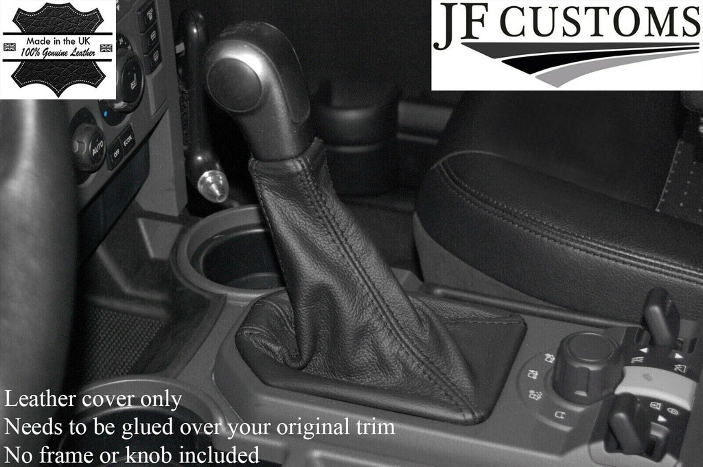 BLACK MANUAL REAL LEATHER GEAR GAITER FITS LANDROVER DISCOVERY 3 2004-2009