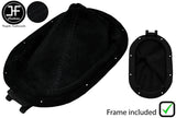 BLACK STITCH SUEDE MANUAL GEAR GAITER+PLASTIC FRAME FITS JEEP WRANGLER 07-10