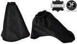 BLACK STITCH LEATHER 6 SPEED GEAR+HANDBRAKE GAITER SET FOR PEUGEOT 508 10-2015