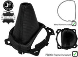BLACK STITCH PERFORATED LEATHER AUTO GEAR GAITER + FRAMES FOR MG MGTF 1999-2005