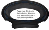 BLUE STITCH SPEEDO SURROUND LEATHER SKIN COVER FITS NISSAN MICRA K12 03-10